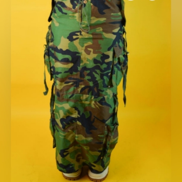 Vintage Y2K Camo Camouflage Army Cargo Pocket Maxi Skirt S M - Picture 6 of 6